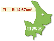 目黒区全体図のイラスト