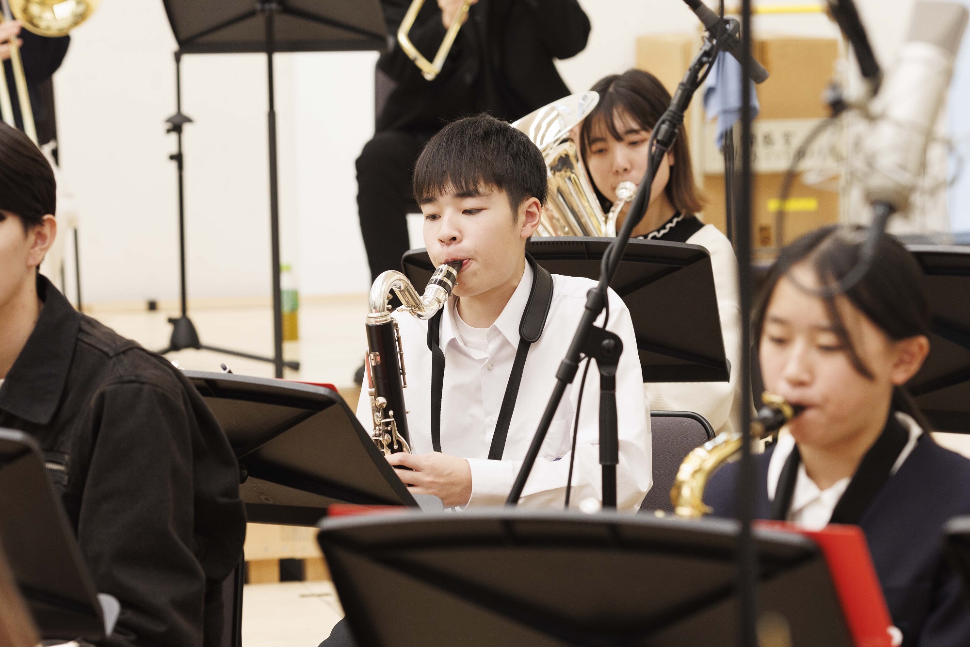 吹奏楽音源収録の様子