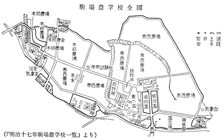 開校当時の駒場農学校の全図