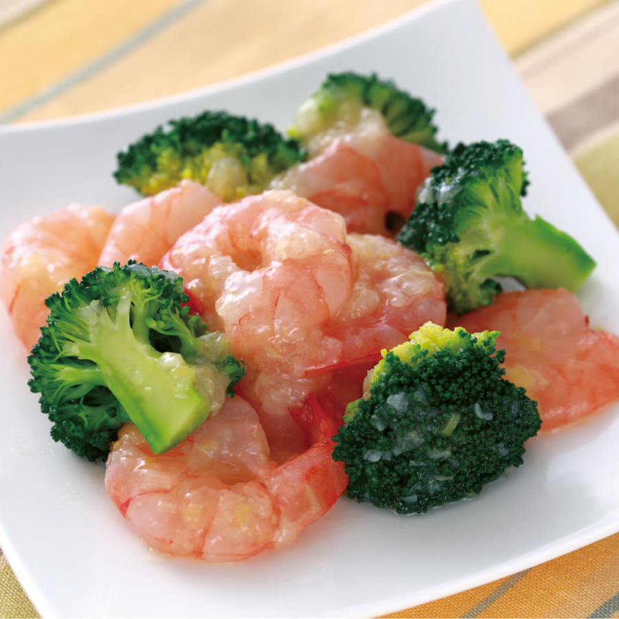 エビとブロッコリーの塩炒め