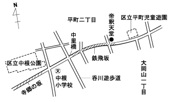 寺郷の坂付近の地図