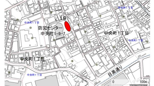 No19防災センター前の地図