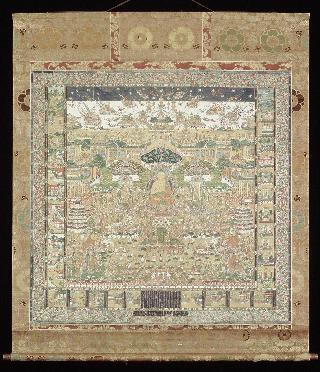 絹本著色当麻曼荼羅図の写真
