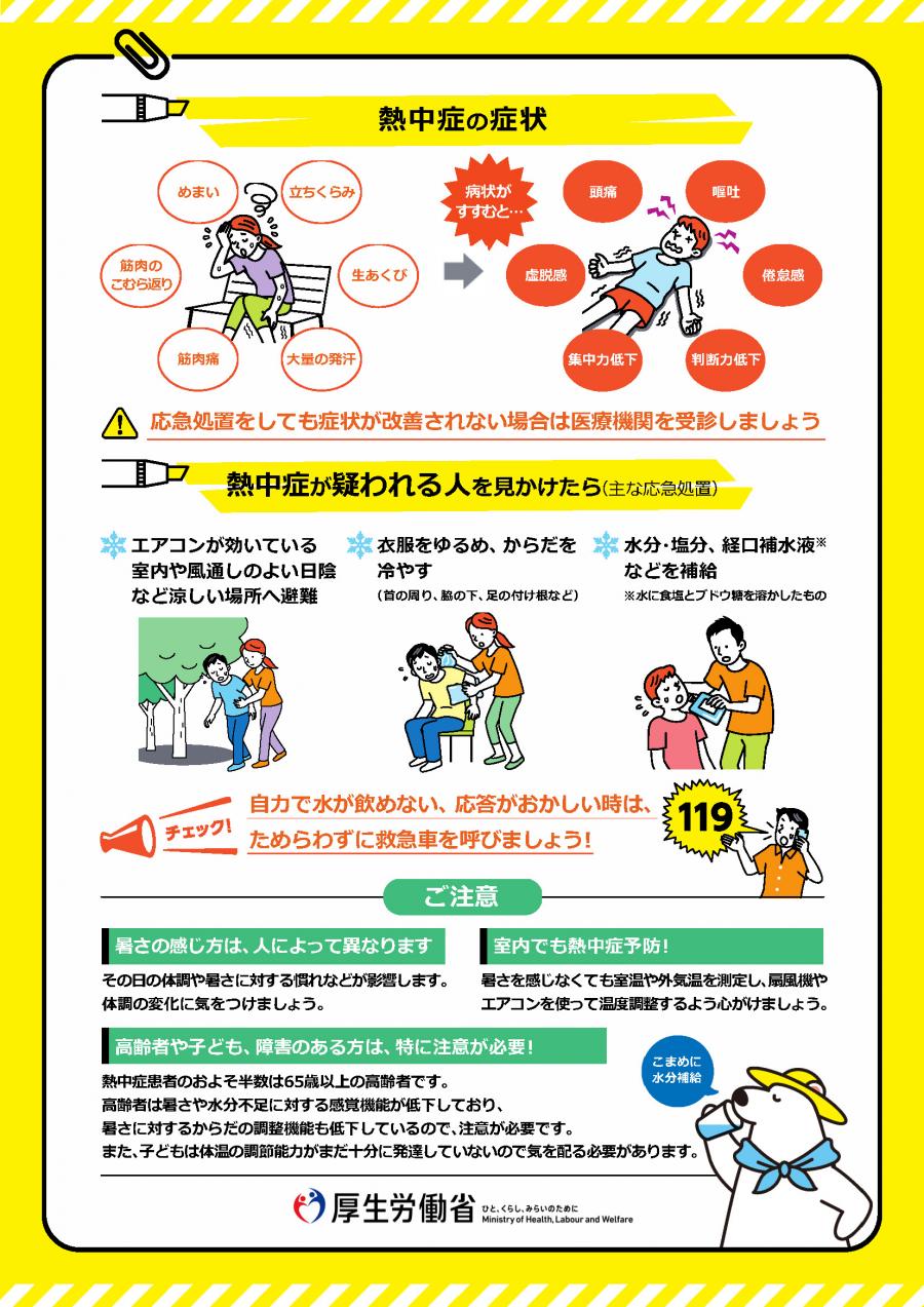 熱中症予防のためにパンフレット裏