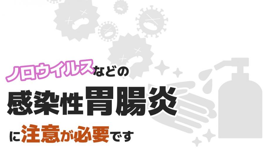 ノロウイルスなどの感染性胃腸炎に注意が必要です