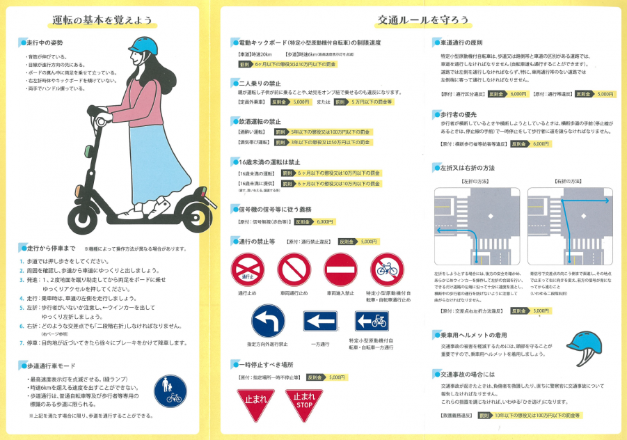 正しく乗ろう電動キックボード（裏面）