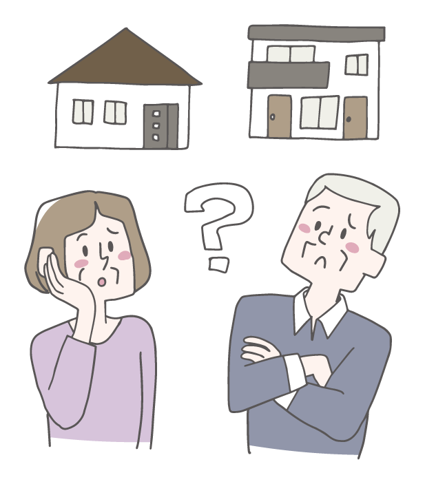 住まいのことで困っている人のイラスト