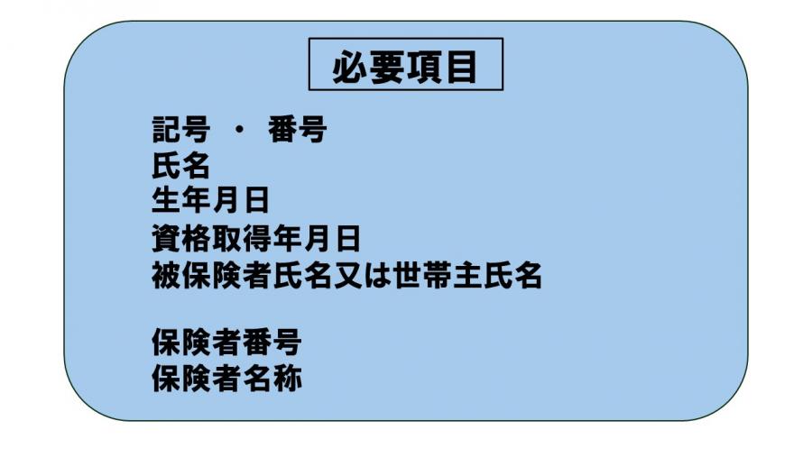 健康保険情報必要項目