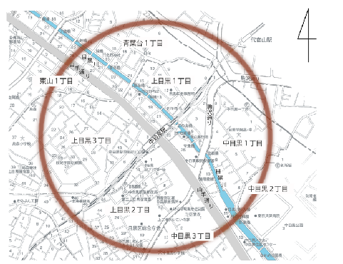 中目黒駅周辺地区の範囲
