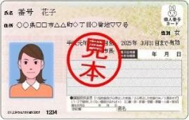 マイナンバーカードの見本