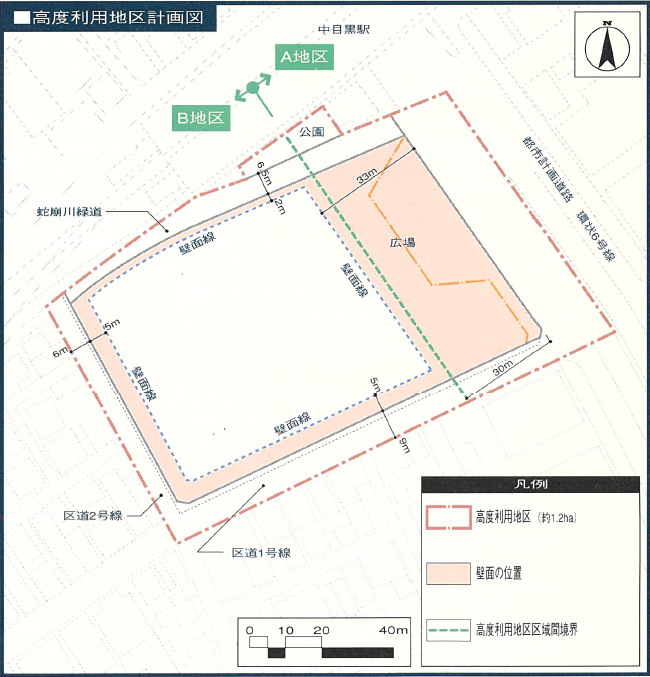 上目黒二丁目高度利用地区図
