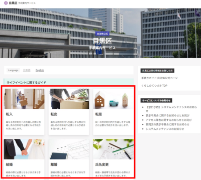 手続き案内サービストップページ